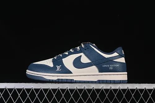 All categories Nk SB Dunk Series Nk SB Dunk Low High-end customized low-top sneakers Nike SB Dunk Low LV co-branded milk gray dark blue high-end customized low-top casual sneakers SC0601-477